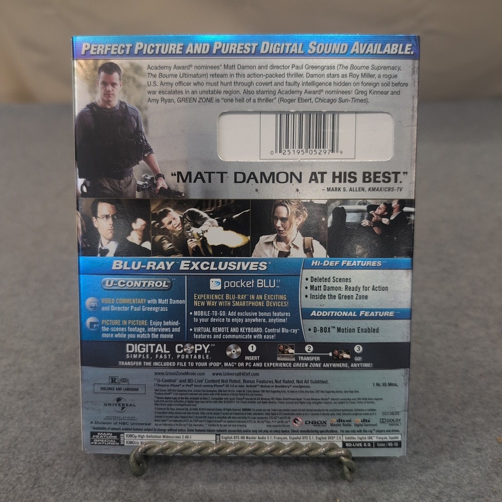 Green Zone Blu-ray Matt Damon 2-Disc Limited Edition Slipcover Action Movie - Picture 2 of 2